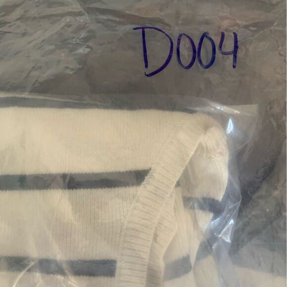 Zara Striped Button Front Sweater Vest Size L Nautical Coastal Preppy Knit Top - Picture 11 of 12